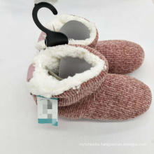 Chenille fabric woman boots shoes winter home slipper 2019